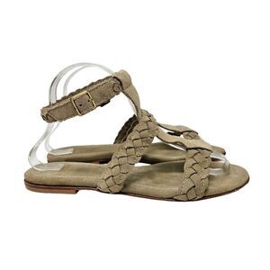 TRUE RELIGION Braided Leather Sandals Handmade Ankle Strap Boho Festival